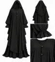 طقم مغربي - alsau 6005, قطعتين مع غطاء رأس متصل, حجاب