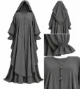 طقم مغربي - alsau 6005, قطعتين مع غطاء رأس متصل, حجاب