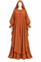 طقم مغربي - alsau 6005, قطعتين مع غطاء رأس متصل, حجاب